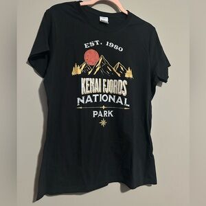 Kenai Fjords National Park Kids' Black Graphic Tee